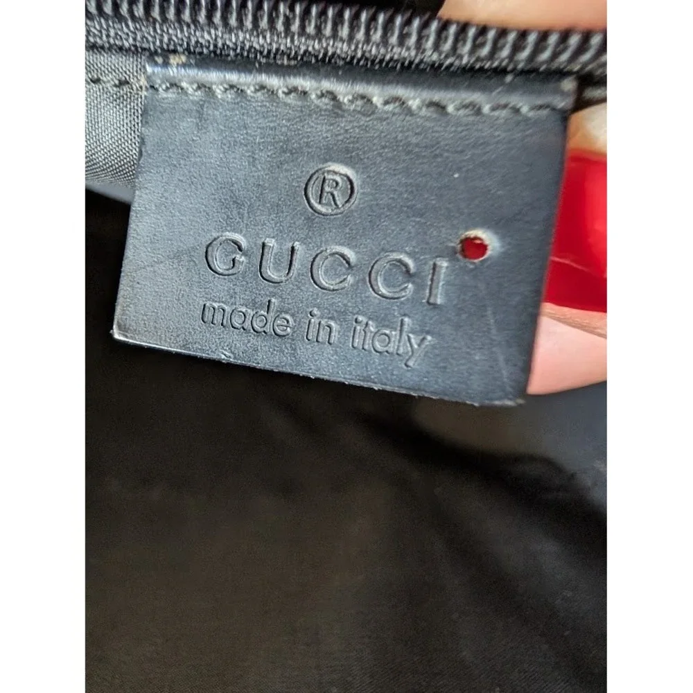 Gucci Vintage‎ Black Leather Bamboo Handle Satchel Crossbody Bag 000-0836 001364